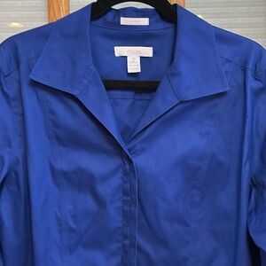EUC Chico’s 2 Blue No Iron LS Shirt